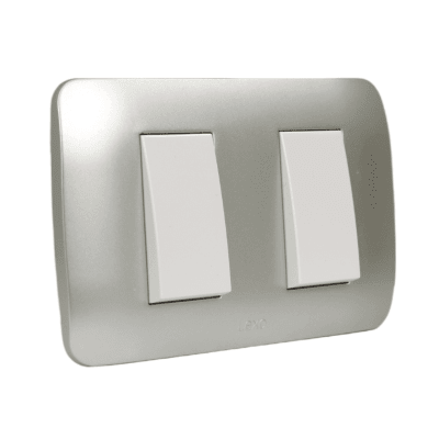 Interruptor 9/15 10a blanco / plata LEXO