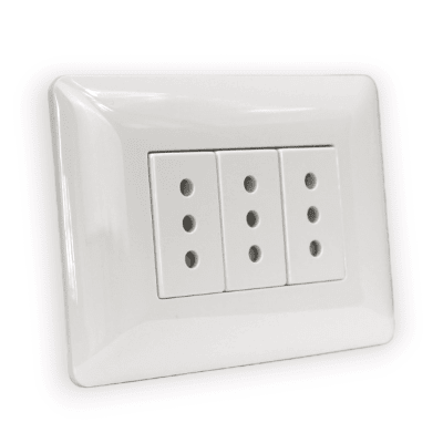 Tomacorriente triple 2p+t 10A 220V BL 2918 STANFORD