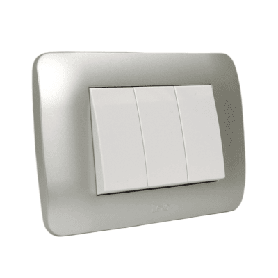 Interruptor 9/32 10A Blanco / Plata LEXO