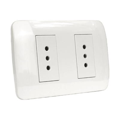 Toma doble 10a 250V Blanco LEXO
