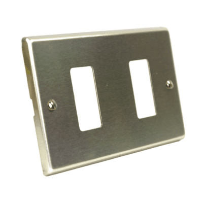 Placa 2 puesto con tornillo aluminio anodizado 8702