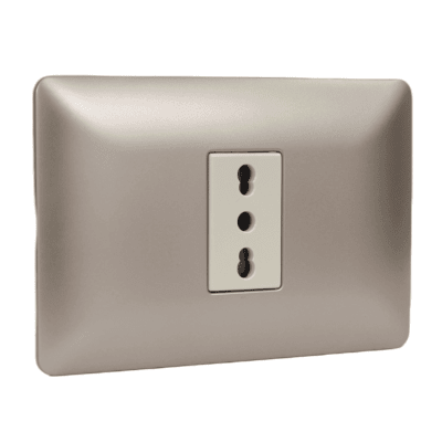 Tomacorriente simple 2p+t 10/16a 220v champagne 3919 STANFORD