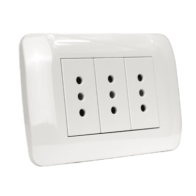 Toma triple 10a 250v Blanco LEXO1