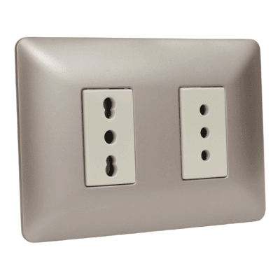 Tomacorriente 10a + 10/16a 220v champagne 3922 STANFORD1