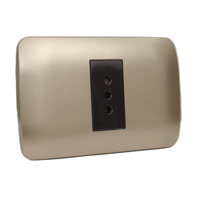 Toma simple 10a café / titanio LEXO