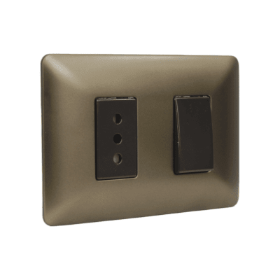 Interruptor 9/12 + toma 2p+t 10A 220V mtx CAFÉ STANFORD