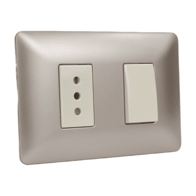 Interruptor 9/12 + toma 2p+t 10A 220V MTX CHAM STANFORD