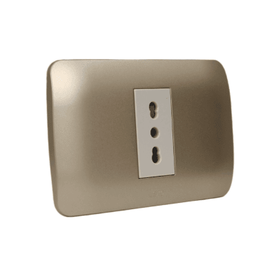 Toma Simple 10/16A 250V Beige / Titanio LEXO1
