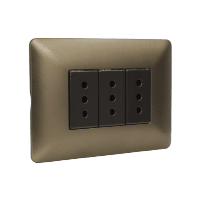 Tomacorriente triple 2p+t 10A 220V MTX CAFE STANFORD1