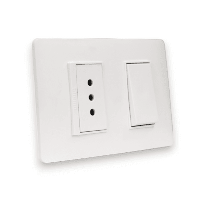 Interruptor 9/12 + Toma 10a 250v Luzica Ref Pu1214