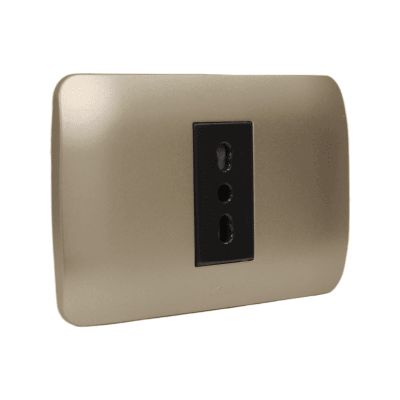Toma Simple 10/16A 250V Cafe / Titanio LEXO1
