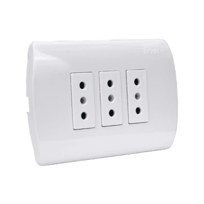 Tomacorriente Triple 10A 250v Armado Mec Aris Certificado