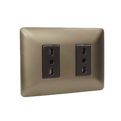 Tomacorriente doble 2p+t 10/16a 220v café 4920 STANFORD