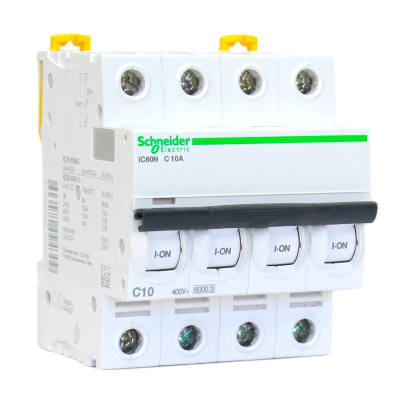 Interruptor Automático MCB 4P 10A Curva C 10kA Schneider