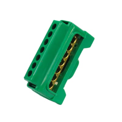 Regleta Riel Din Aislada Tierra Verde 7 Pts 63a