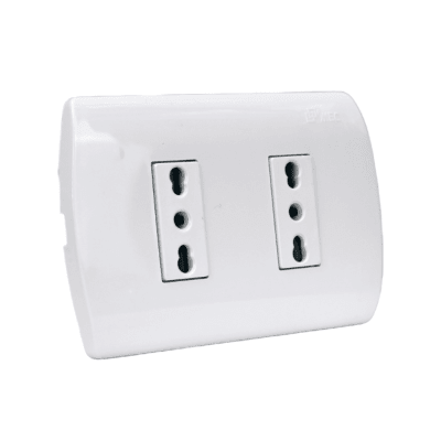 Tomacorriente Doble 10/16A 250v Armado Mec Aris Certificado