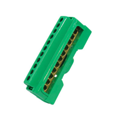 Regleta Riel Din Aislada Tierra Verde 11 Pts 63a