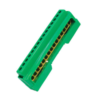 Regleta Riel Din Aislada Tierra Verde 15 Pts 63A1