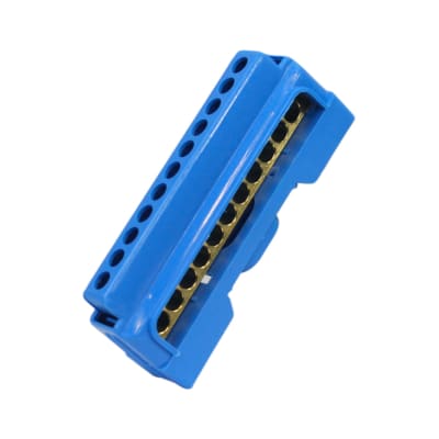 Regleta Riel Din Aislada Neutro Azul 11 Pts 63 A