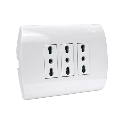 Tomacorriente Triple 10/16a 250v Armado Mec Aris Certificado