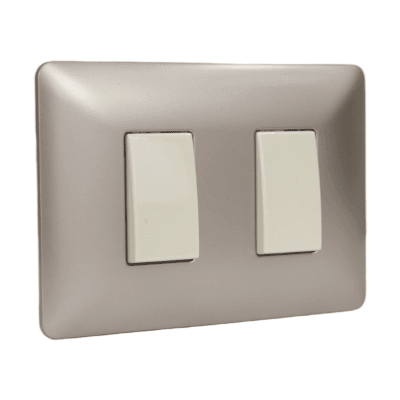 Interruptor doble 9/15 10A 220V MTX Champagne STANFORD