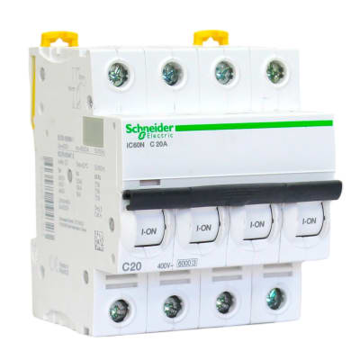 Interruptor Automático MCB 4P 20A Curva C 10kA Schneider