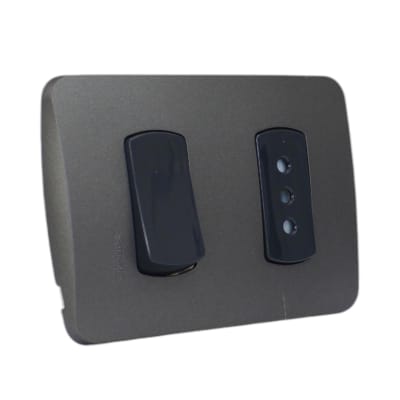 Interruptor 9/12 + Toma 10A 250V Miluz Grafito Schneider1