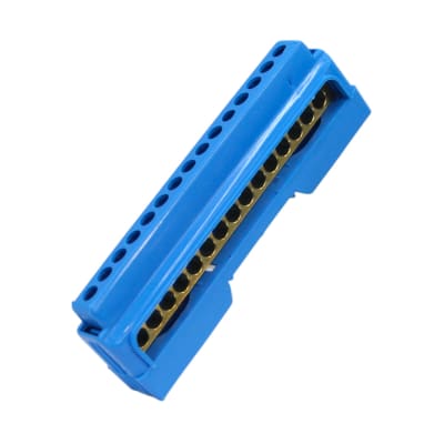 Regleta Riel Din Aislada Neutro Azul 15 Pts 63a1