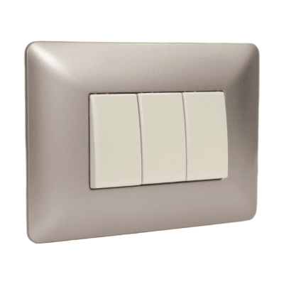 Interruptor triple 9/32 10A 220V MTX Champagne STANFORD1