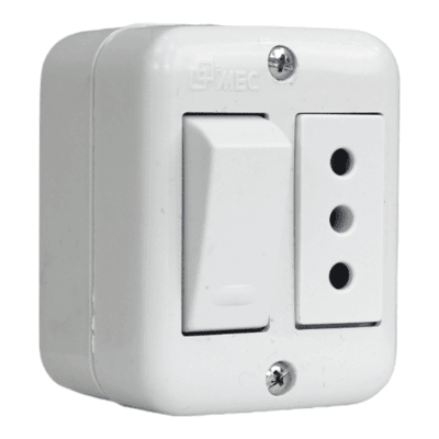 Casquete s/p int. Simple 9/12 + tomacorriente 10A IMEC