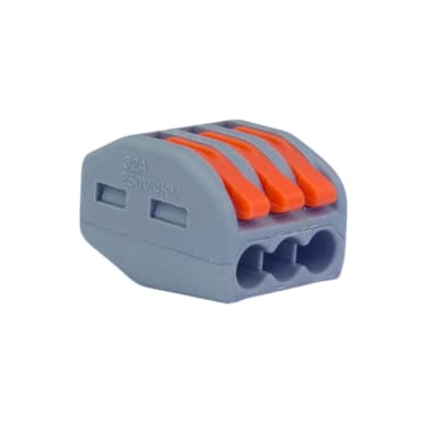 Conector Rap. Wago 3 Der. PCT-213 0.8-4mm2 32A 250V BL 25u