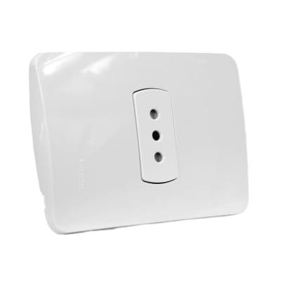 Tomacorriente Simple 10A 250V 2P+T Miluz Blanco Schneider