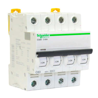 Interruptor Automático MCB 4P 63A Curva C 10kA Schneider