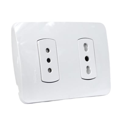 Tomacorriente Doble 10/16A + 10A 250V Miluz Blanco Schneider
