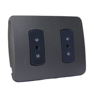 Tomacorriente Doble 10A/250V 2P+T Miluz Grafito Schneider