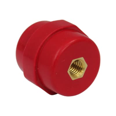 Aislador De Resina Barril 25/30 X 30 Hilo M8 Rojo
