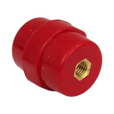 Aislador De Resina Barril 35/30 X 35 Hilo M8 Rojo