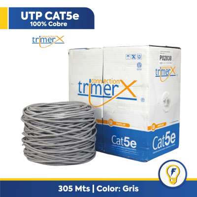 Cable Utp Cat 5Cm 24 Awg Gris  X 305 Mt 100% COBRE
