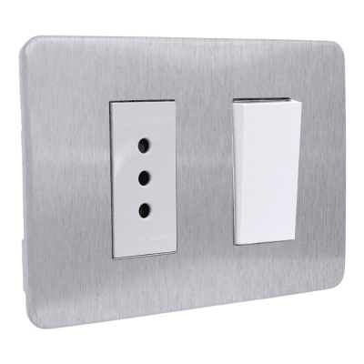 Interruptor 9/12 + Toma 10A/250V Orion Cosmic Grey Schneider1