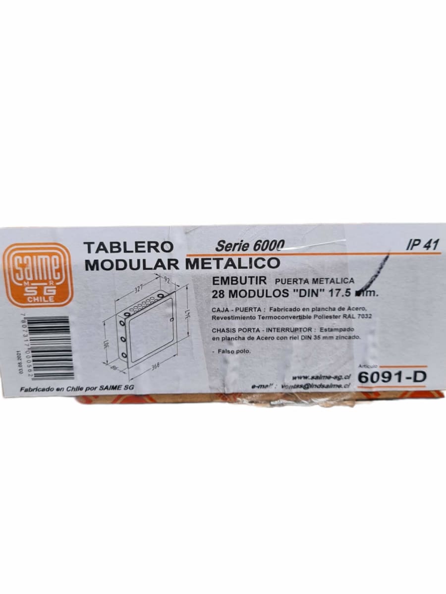 Tablero metal. embut. 28cc ip41 Saime 6091-d | Ferrelectrica SPA