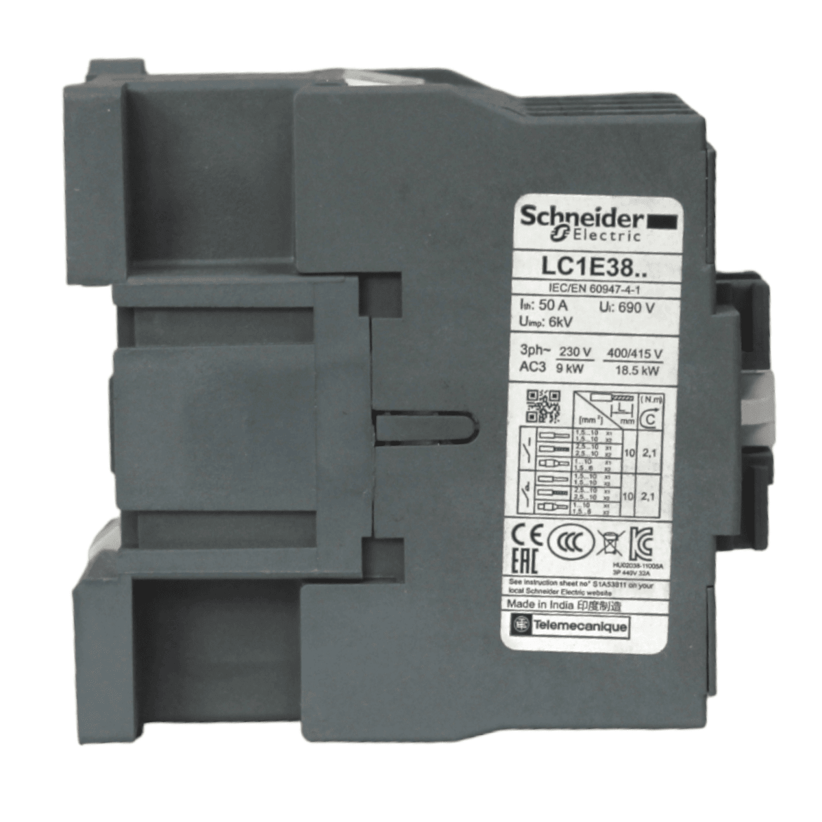 Contactor 3 Polos 38A 220v 50hz LC1E3810M5 SCHNEIDER | Ferrelectrica SPA
