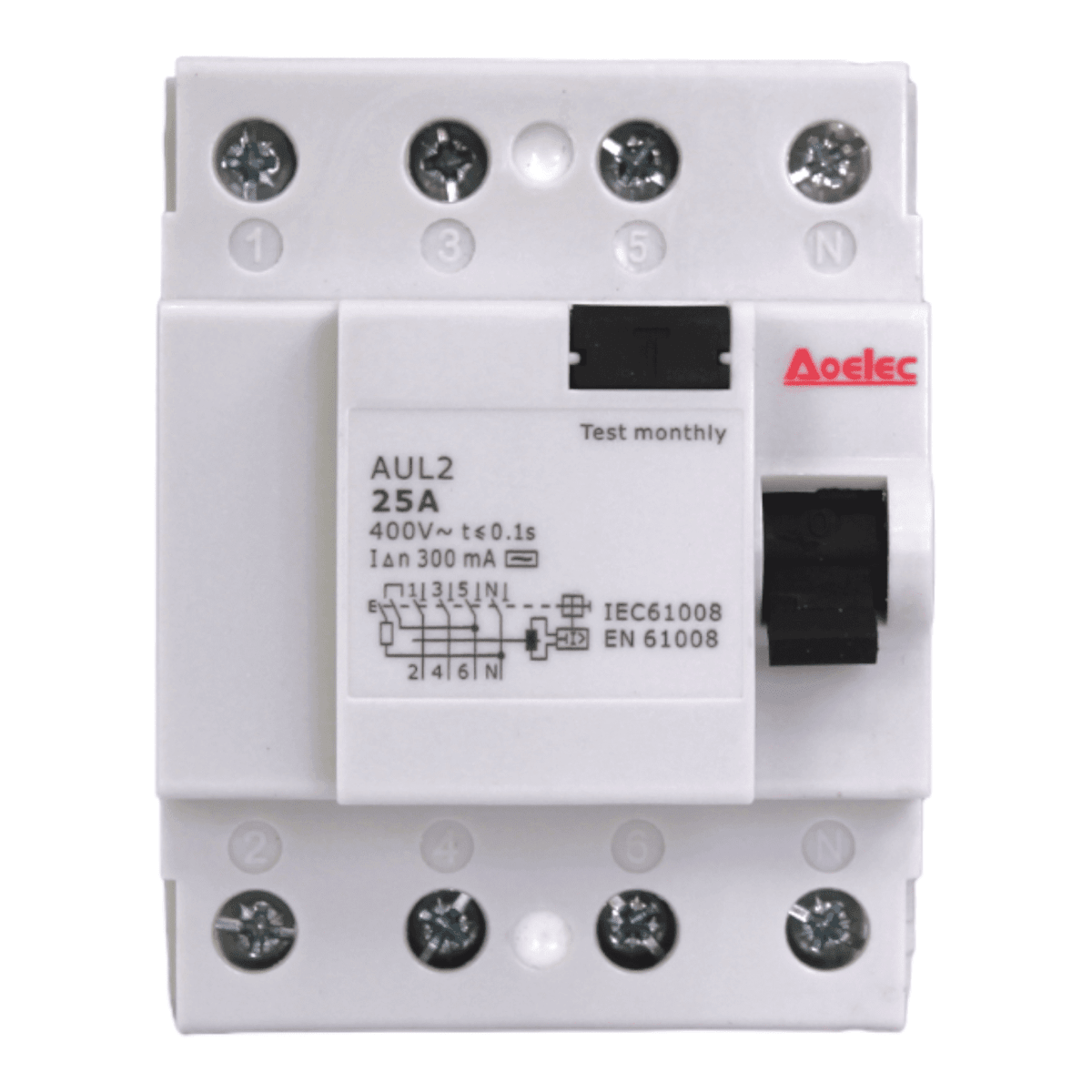 Diferencial Rearmable WiFi - 40A 300mA, Protección Sobrecorriente - Control Remoto App Tuya, Instalación Carril DIN
