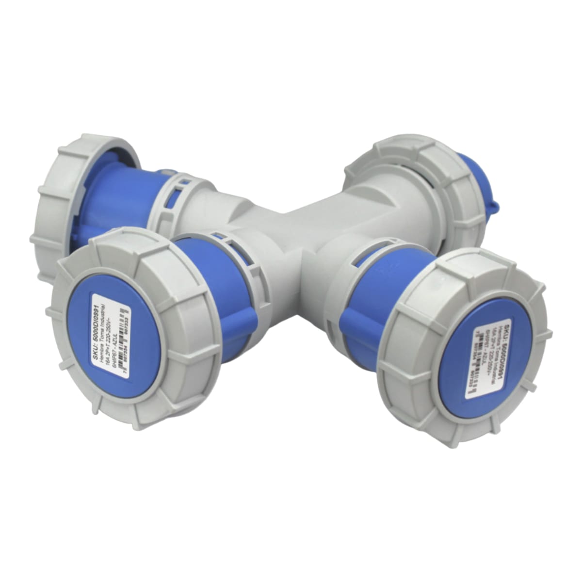 Derivacion Mult. Industrial 3 Hembras 2P+T 16A 220V IP67 Mec