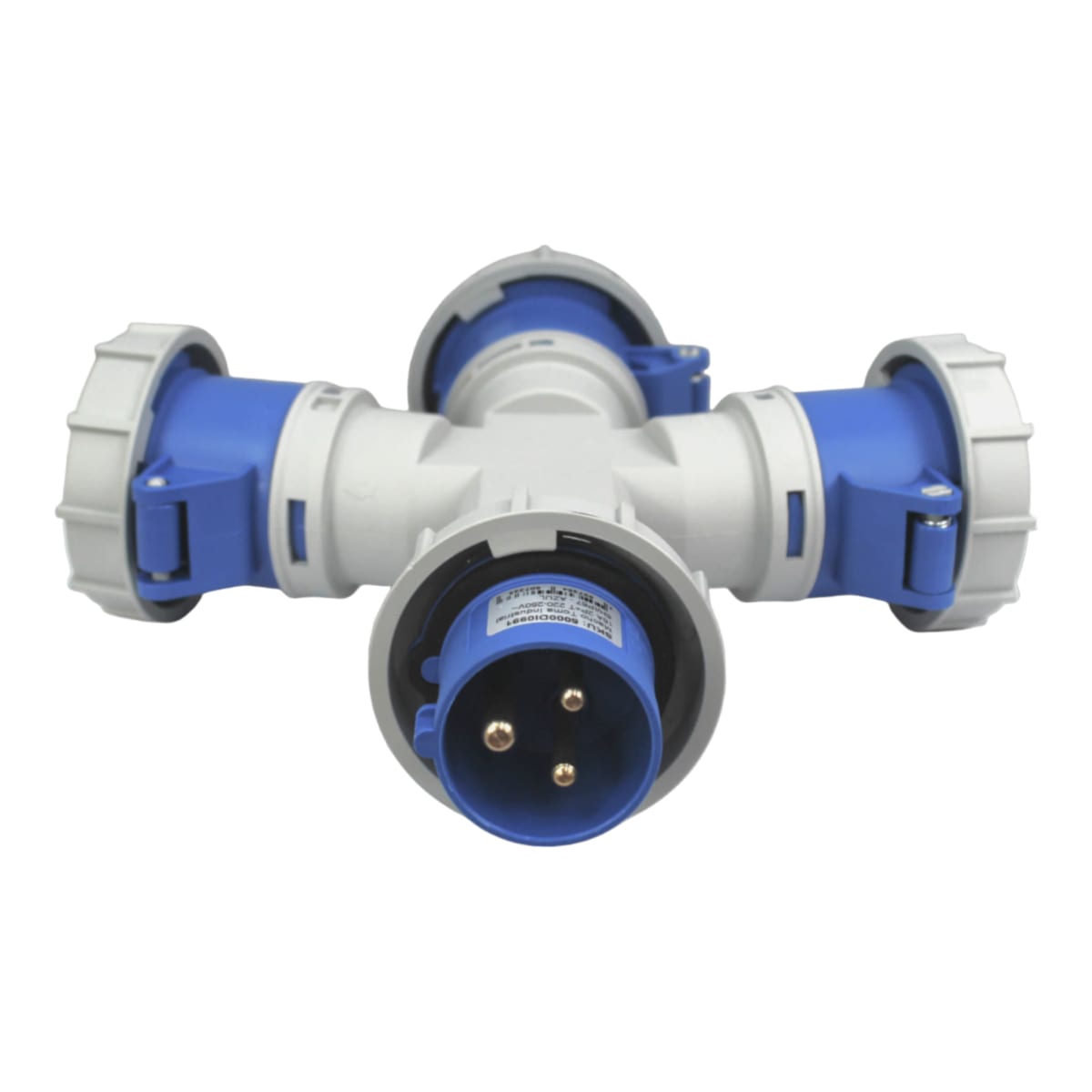 Derivacion Mult. Industrial 3 Hembras 2P+T 16A 220V IP67 Mec