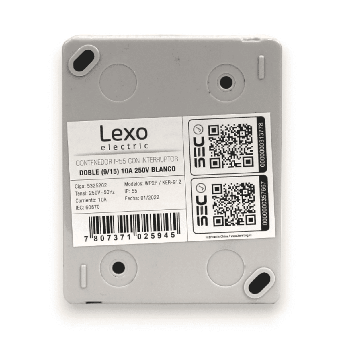 Interruptor Doble 9/15a S/p Hidrobox Exterior Ip55 250v