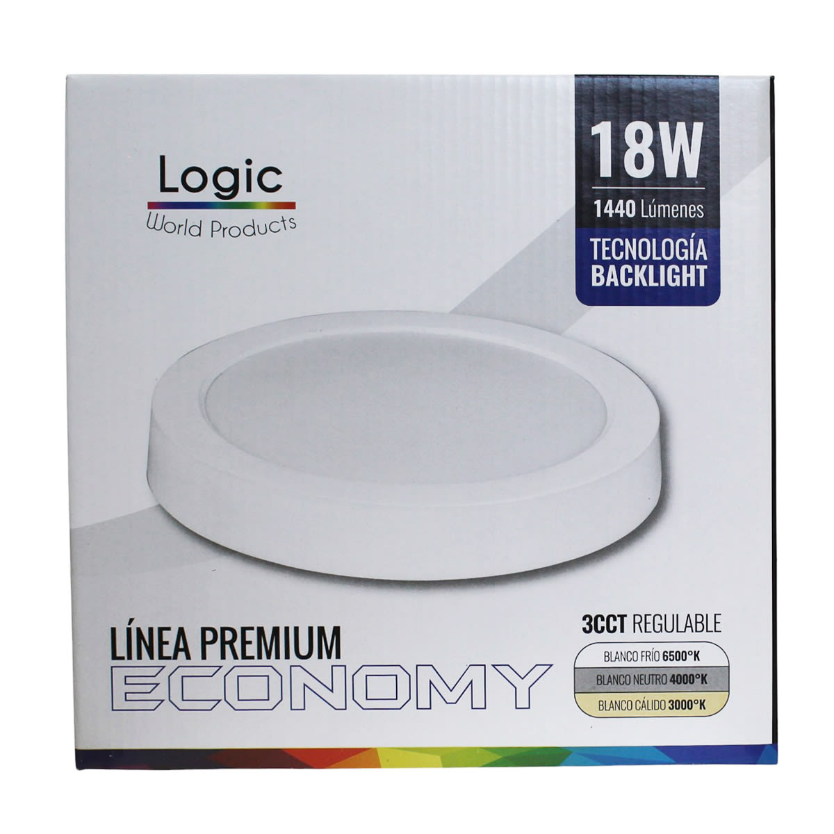 10455 Led Panel Led Pvc Redondo S/P 18W 3 Colores Regulables Logic ...