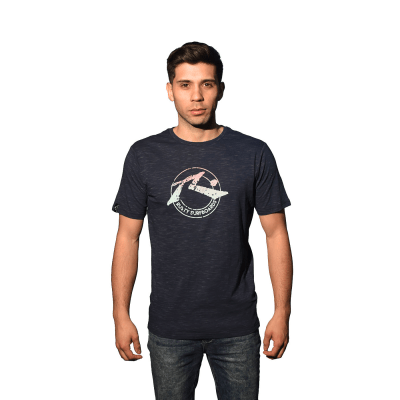 T-Shirt Rusty Hombre Bizet Azul Melange   2