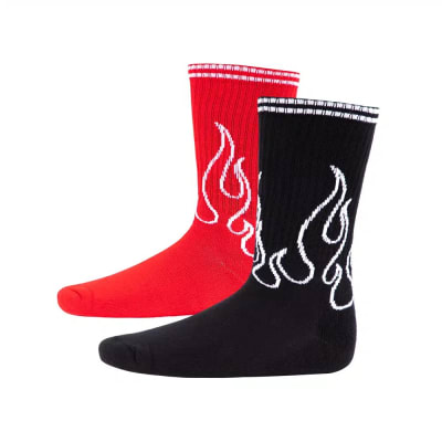 Pack Calcetin Largos Fire And Flames Spitfire Negro Rojo2