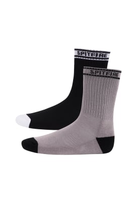 Pack Calcetin Largo Spitfire Negro Gris4