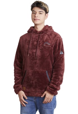 Coral Fleece Hoodie Rusty Hombre Acuri Rojo